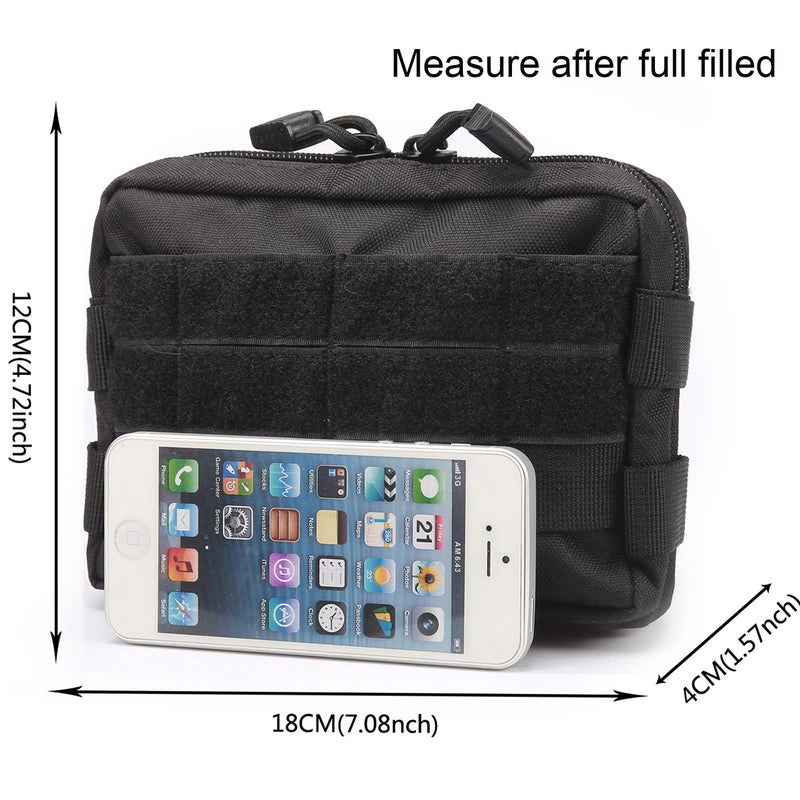 Novemkada MOLLE Pouches - 2 Pack Tactical Compact Water-Resistant Utility Gadget Gear EDC Pouch(Pack of 2 Green) - Image 3